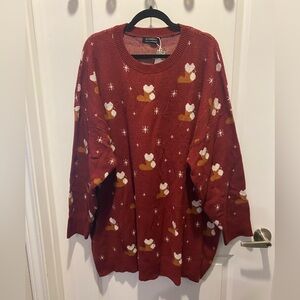 BloomChic Women’s Plus Holiday Christmas Stocking Tunic Length Sweater - NWT